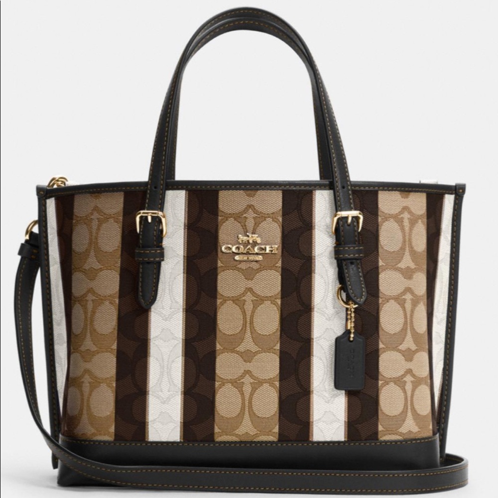Coach Mollie Tote 25 In Signature Jacquard With Stripes